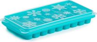 PLASTICFORTE Tray met Flessenhals ijsblokjes/ijsklontjes - 10 vakjes - Kunststof - Blauw