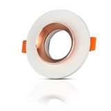 GU10 inbouwspot, rond, met metalen rand, roségoud