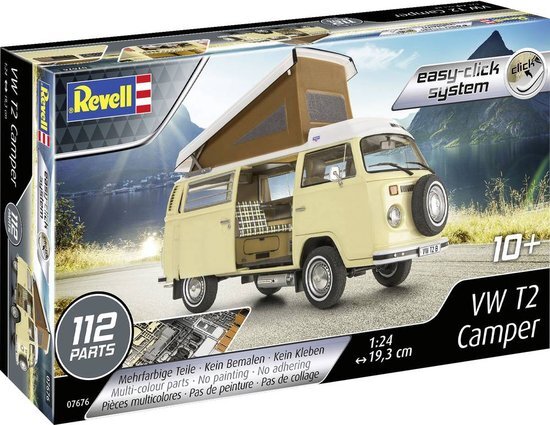 Revell 1:24 07676 Volkswagen VW T2 Camper Bus - Easy Click System Plastic kit