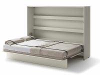 CONCEPTION PRO Lit mural escamotable 140x200 cm cachemire (horizontal) avec matelas
