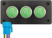 ProRide Interrupteurs à pression métalliques ON-OFF 220V - 16mm - Panneau encastré triple - IP67 - Indicateur LED Vert