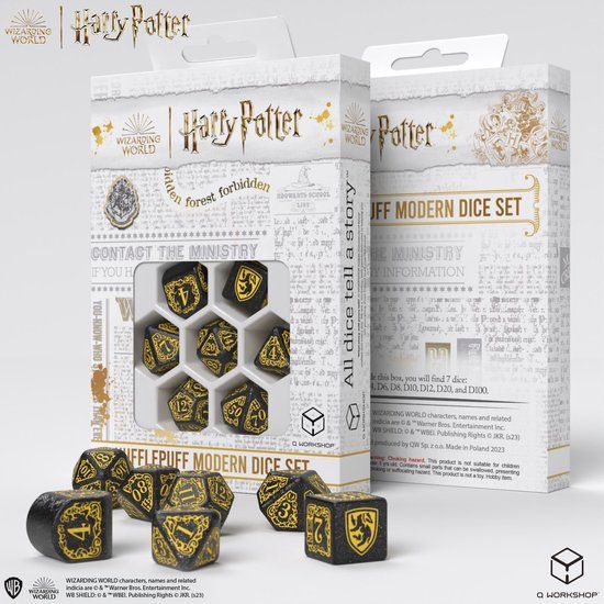 Q-Workshop Harry Potter Hufflepuff Modern Dice Set Black (7ST)