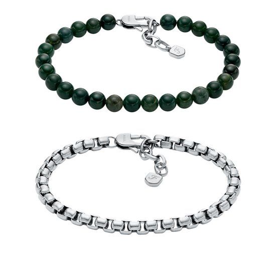 FOSSIL JEWELRY Heren Armband JF04940SET Zilverkleurig Staal