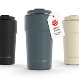 LARS NYSØM Bevægelse Thermos Coffee Mug-to-go 500ml - BPA-vrij met Isolatie - Lekvrije Roestvrijstalen Thermosbeker (Stone Blue - Powder)