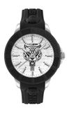 Plein Sport PSAEA0124 Heren Polshorloge Zwart/Zilver Kleur Staal Siliconen Quartz