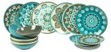 Cala Jondal Service de table, 18 pièces, en porcelaine, motif floral