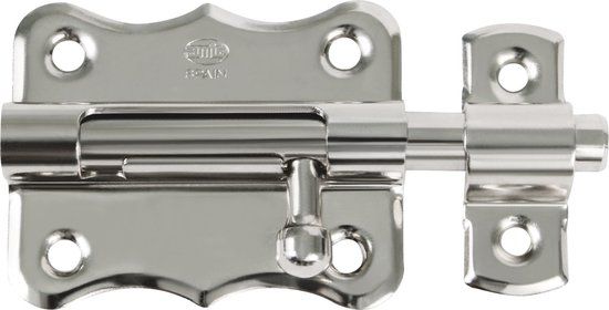 AMIG Schuifslot/Plaatgrendel - Staal - Vernikkeld - Zilver - 6 x 4.8 cm