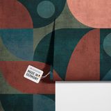 New Walls Behang abstracte motieven roze rood blauw woonkamer, keuken, slaapkamer vliesbehang | 1,59 x 2,80 m