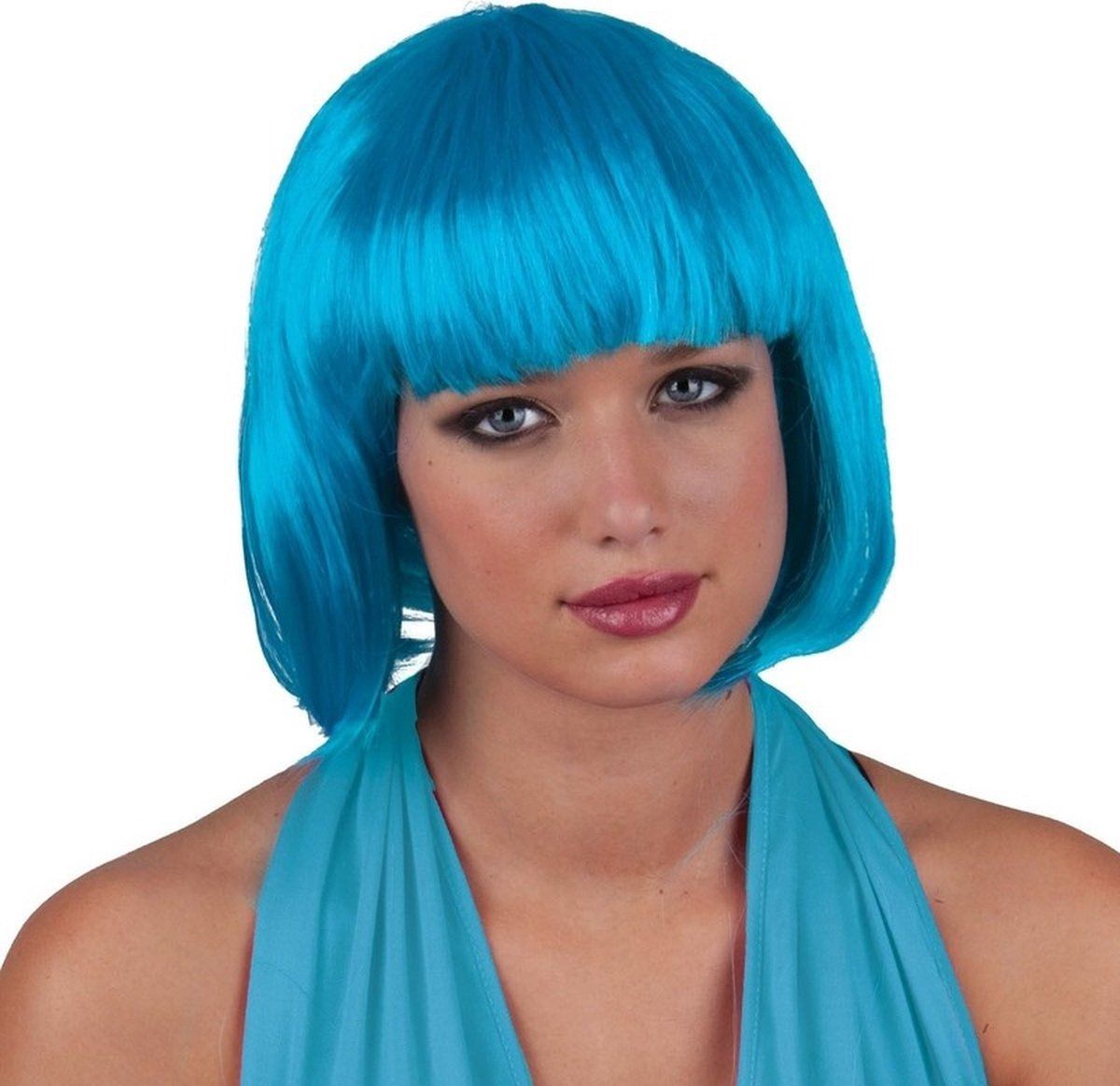 Funny Fashion Turquoise Women's Wig with Bangs