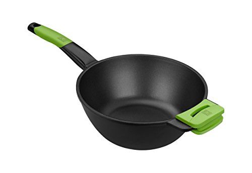 Braisogona Prior Cast Aluminium Wok, Green - All Cookers Including Induction