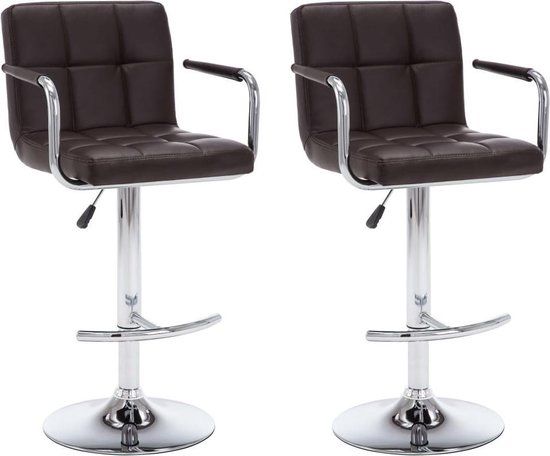 vidaXL Barstoelen 2 stuks kunstleer bruin