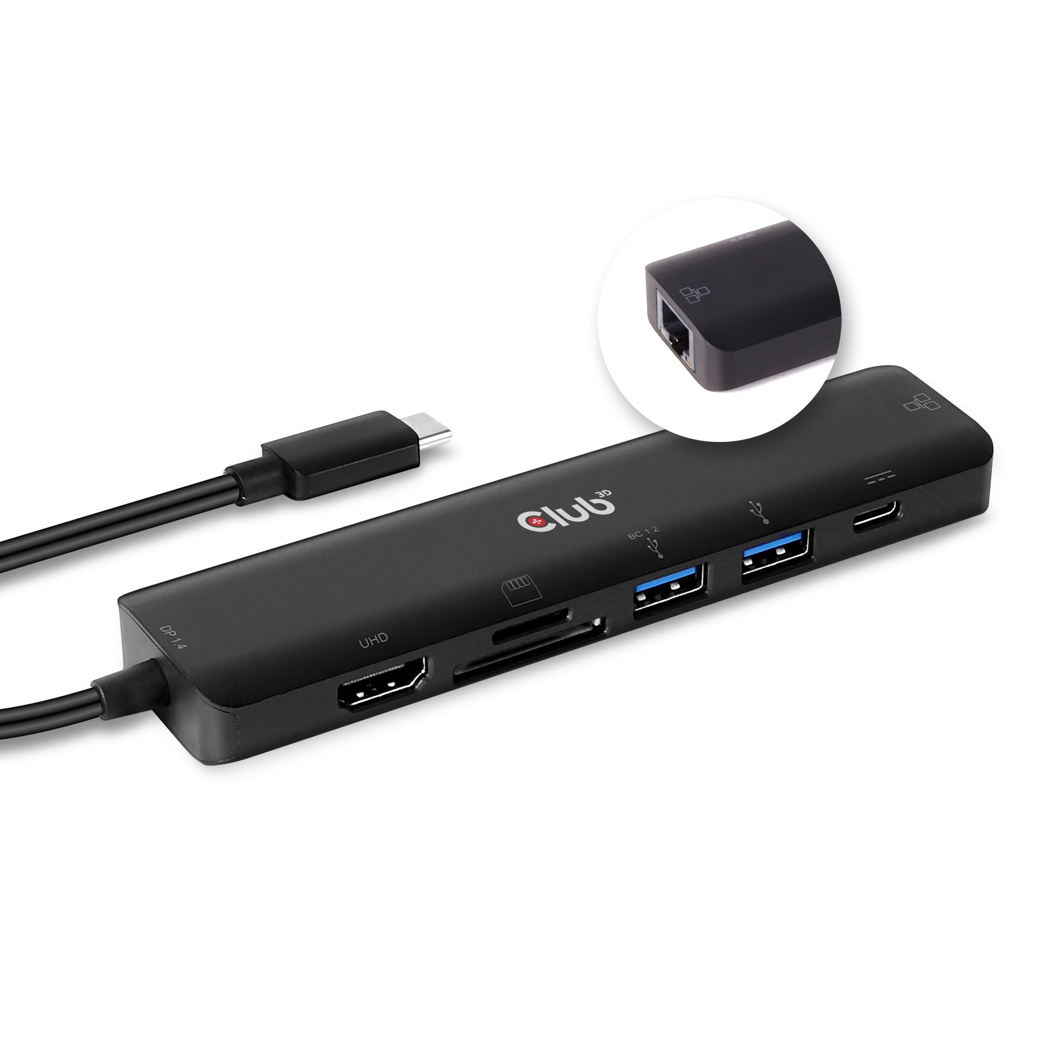 Club 3D USB Type-C 7-in-1 Hub - HDMI 4K60Hz, SD/TF Card, USB-A & USB-C, 100W Charging
