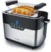 Arendo broodrooster, 920 W, geschikt voor 2 boterhammen, met extra brede gleuven (4 cm), touchscreen, 7 bruiningsgraden, eenzijdige bruining, broodroosteraccessoire, zilver-zwart