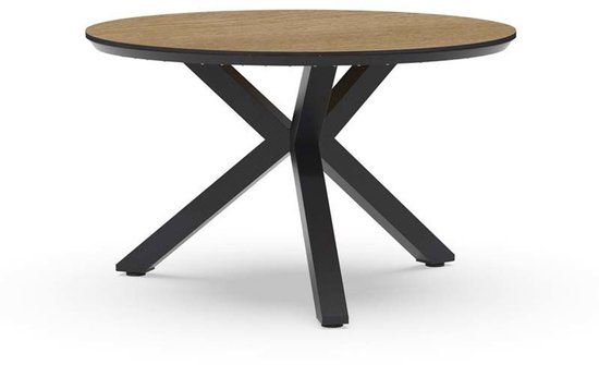Tierra Outdoor Orbital dining tafel trespa bergamo charcoal dia 120 cm