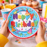 Eddy Toys Verjaardag bord happy birthday 18cm - 1 stuks