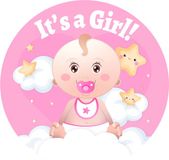 Funny Fashion Geboorte baby meisje thema wand/deur bord - D50 cm - roze - karton