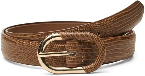 VERO MODA VMCARLY COATED BELT SNAKE Dames Riemen Cognac