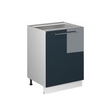 Vicco Keukenonderkast Fame-Line, Donkerblauw hoogglans/Wit, 60 cm 1 deur zonder werkblad