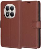Techsuit Hoesje geschikt voor Xiaomi Redmi Note 15 Pro 5G - Leather Folio Book Wallet Case - Bruin