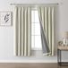 Joydeco 100% verduisteringsgordijnen, linnen, met plooiband, set van 2, 175 x 140 cm (h x b), lichtbeige