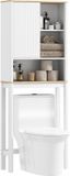 Homcom Toiletkast boven de toiletruimte, 65 x 25 x 170 cm, wit