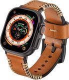 Strap-it Stitched echt leren band - bruin