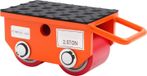 Rouleau de déplacement de machine - Châssis de machine - Capacité de charge 2,5 tonnes (2500 kg) - Fonte - 2 rouleaux - Compact : 18x10x11 cm - Orange