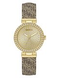 Guess Dameshorloge IVY Beige 32 mm met leren armband & 3 bar waterbescherming - GW0943L2