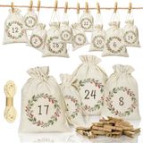 oCreon Adventskalender om te vullen - 24 stuks - Kerstkalender 2026 - Zelf te vullen - Groot - Kerstdecoratie