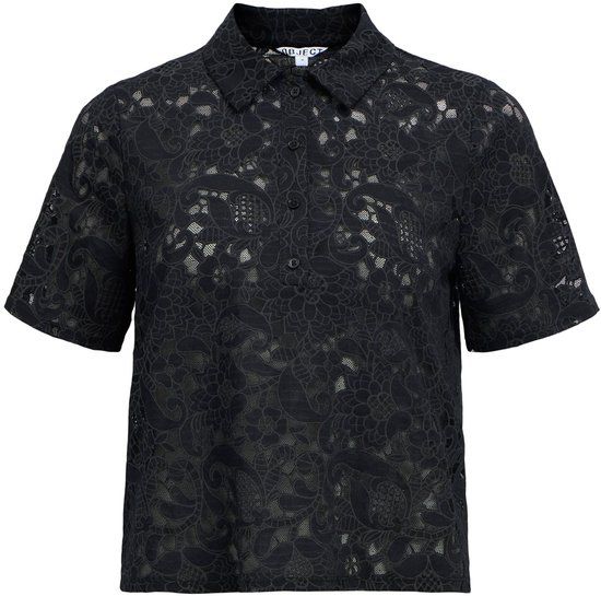 Object Objbianca S/s Lo Polo Top Zwart Dames Maat S