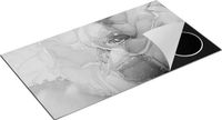 Chefcare Inductie Beschermer Abstracte Kunst - Zwart Wit - 95x55 cm
