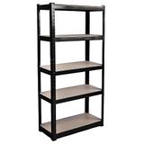 Home Discount Robuust rek met 5 niveaus, voor keuken, garage, capaciteit 875 kg, zwart
