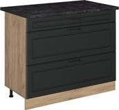 Vicco Keukenonderkast R-Line, Antraciet landelijk/Goudkleurig Eiken, 100 cm