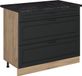 Vicco Keukenonderkast R-Line, Antraciet landelijk/Goudkleurig Eiken, 100 cm