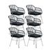 BUITEN living Napels wicker dining tuinstoel set van 6 | zwart