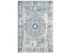 SAFAVIEH Evoke Collection Evoke Vloerkleed voor woonkamer, eetkamer, slaapkamer, laagpolig, ivoor en blauw, 155 x 229 cm