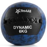 Yes4All Wall Ball, Soft Medicine Ball voor Core Training en Workouts, 6 kg, Zwart