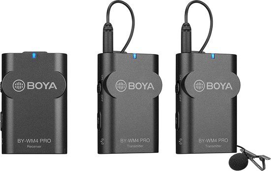 Boya 2.4 GHz Duo Lavalier Microfoon Draadloos BY-WM4 Pro-K2 - Zwart