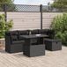 Maison Exclusive - Ensemble de meubles de jardin 6 pièces avec canapé et coussins, noir, en polyrotin