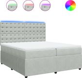 vidaXL Boxspringbed met matras, fluweel, lichtgrijs, 200x200 cm