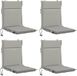 vidaXL 4-delige Hoogrugkussen GEMERT 4 pcs 100% Polyester Grijs