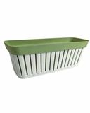 ECOPLAST S.r.l. Kreta wit/groene bloemenbloem 40 cm