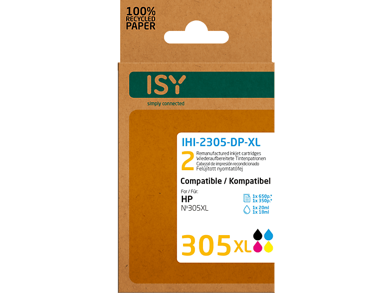 ISY ISY Multipack 2 HP 305xl Bk+cl