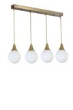 Elegante wit- en gouden kroonluchter, metalen behuizing, verstelbare hoogte 65 cm, diameter 15 cm, E27-fitting max. 40 W, IP20, perfect voor moderne woondecoratie