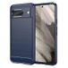 Google Pixel 8 Coque en TPU Brossé - Fibre de Carbone - Bleu
