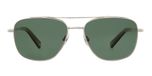 Garrett Leight El Capitan Lunettes de soleil unisexe argent pilote vert 56mm