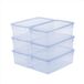 Rotho CLEAR Box 6-delige opbergbox set 5 L met deksel, stapelbaar, 33,5×19×11 cm, transparant blauw