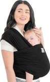 KeaBabies Draagdoek Vanaf Geboorte – Ademende Baby Draagzak, Geschikt voor Pasgeborenen en Peuters, Handvrije Babywikkel (Trendy Black)