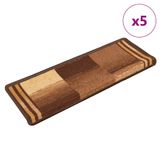 vidaXL - Trapmatten - zelfklevend - 5 st - 65x21x4 cm - bruin