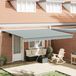Maison Exclusive - Parasol manuel, 4 x 3 mètres, rayé vert-blanc, 100% Polyester